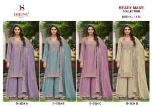 AK DEEPSY SUITS  Pure Viscouse Tissue silk  with heavy beats work & hand embellishments ( As same as Orignal handwork )