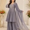 AK SARARA SET'S WITH PURE FANDY SILK FABRIC  WITH SEQUENCE COADING EMBROIDERY BEATS WORK