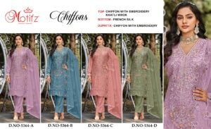 AK COLLECOTION TOP Bottom Dupatta WITH Siffion  with Embroidery khatli work 