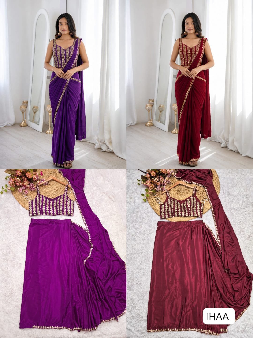 AK Saree WITH Premium Crape Silk WITH - Image 3