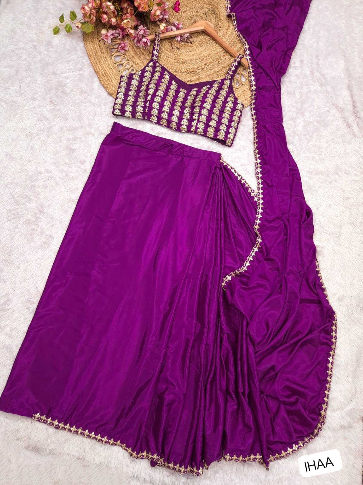 AK Saree WITH Premium Crape Silk WITH - Image 2