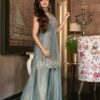 AK KURTI WITH PLAZZO AND BEAUTIFUL DUPATTA WITH PURE FRENDY SILK FABRIC WITH BEAUTIFUL EMBROIDERY SEQUENCE AND THREAD WORK WITH READY MADE LACE . (UNSTITCHED SHORT SLEEVE FABRIC)